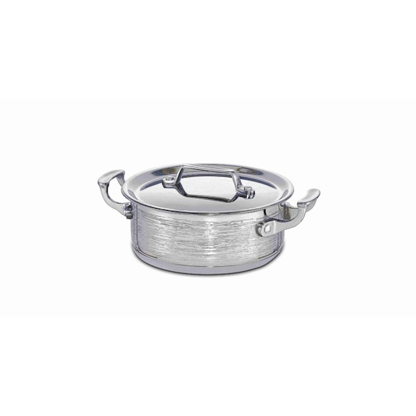 Bon Chef Cucina Casserole Pot W/ Lid, Rain Finish, Ind Btm, 8 5/8"Dia X 4 1/4"H, 2 Sq Hndls, 3 Qt 60000RAIN - main
